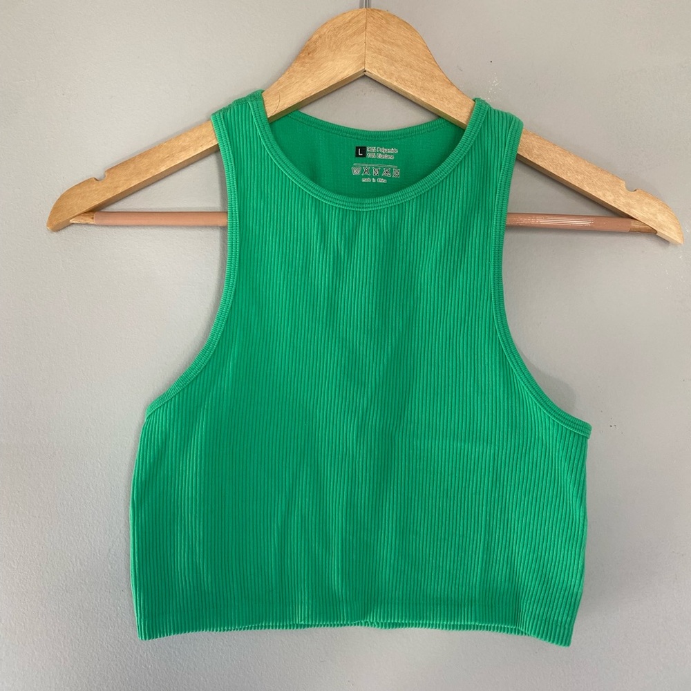 SHEIN Green Cropped Tank Top Size Large